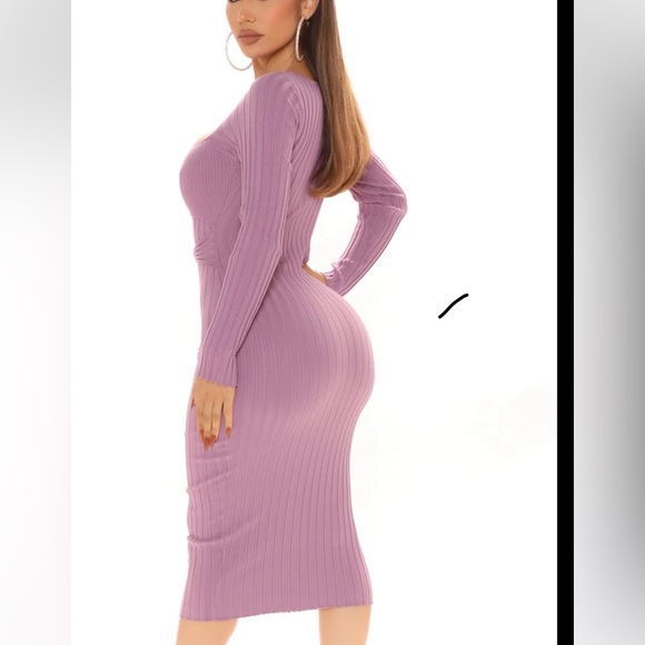 Fashion Nova Lola Sweater MIDI Lilac Dress size small ❤️🥰 - Picture 3 of 11